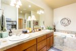 The master bath has double sinks for your convenience